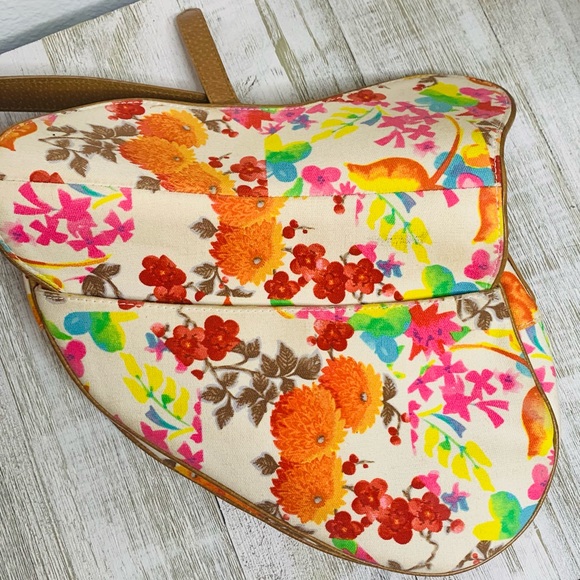 Christian Dior Canvas Floral Saddle Bag - Picture 3 of 6